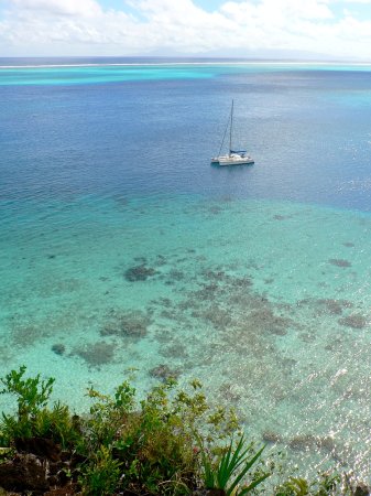 13- Imagine devant Teapaa, au loin Raiatea 